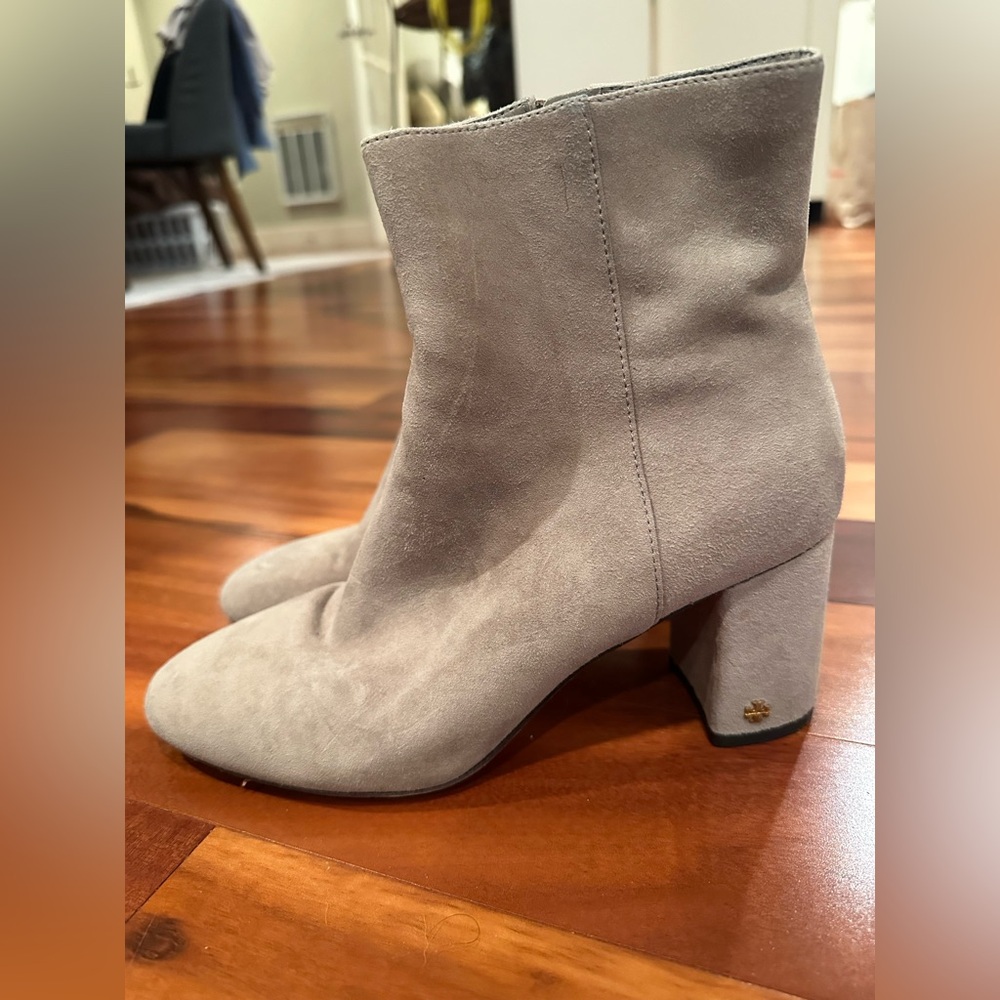 Tory Burch Suede Taupe Heeled Boots